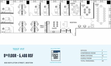 800 Boylston St, Boston, MA à louer Plan d’étage– Image 2 sur 7