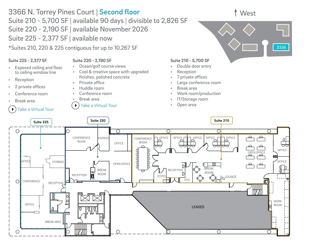 3333 N Torrey Pines Ct, La Jolla, CA à louer Plan d’étage– Image 1 sur 1