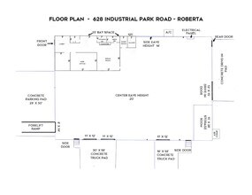 628 Industrial Park Rd, Roberta, GA à louer Plan d’étage– Image 2 sur 12