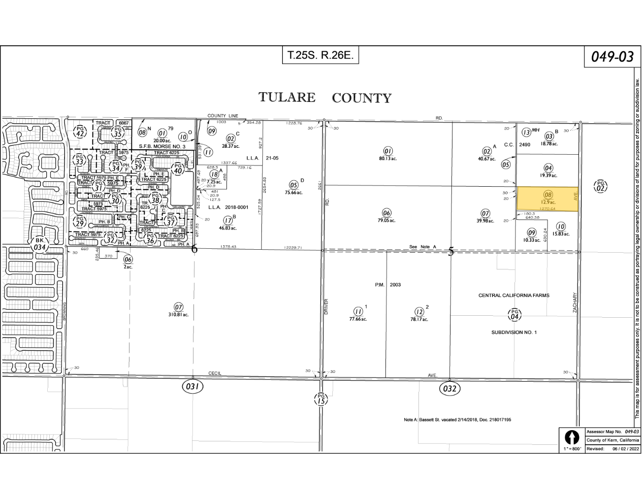 10443 Hronis Rd, Delano, CA à vendre Plan cadastral– Image 1 sur 2