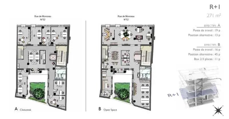52 Rue De Monceau, Paris à louer Plan d’étage– Image 1 sur 4