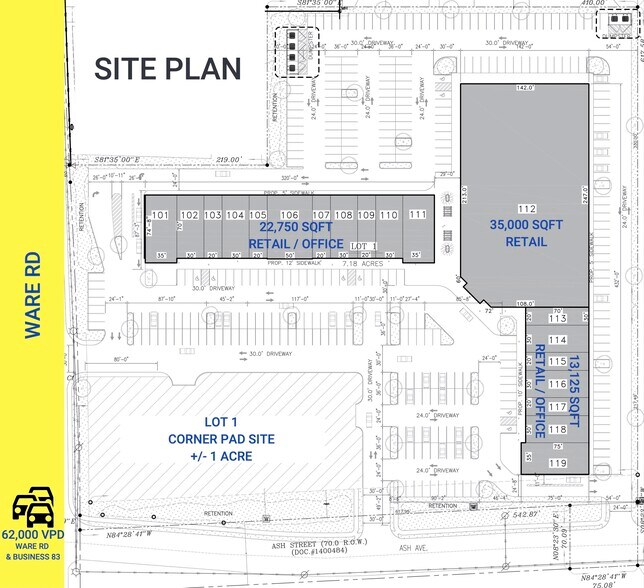 200 N Ware Rd, McAllen, TX à louer - Plan de site – Image 3 sur 3