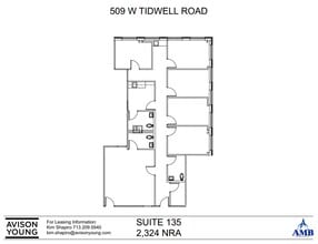 509 W Tidwell Rd, Houston, TX à louer Plan d’étage– Image 1 sur 2