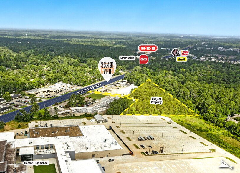 0 W Davis St, Conroe, TX à vendre - Aérien – Image 2 sur 4
