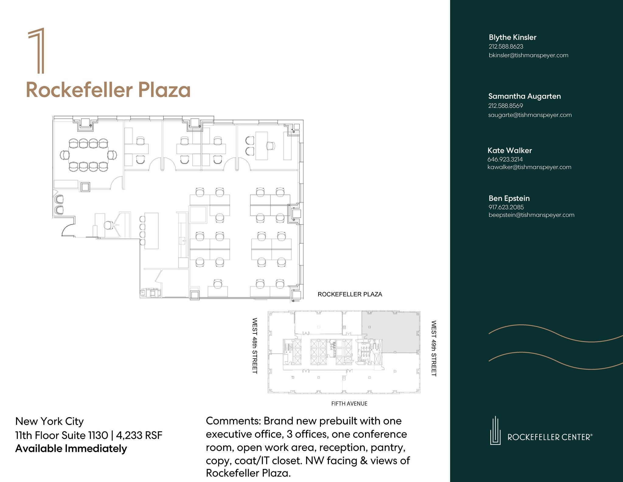 1 Rockefeller Plaza, New York, NY à louer Plan d’étage– Image 1 sur 13