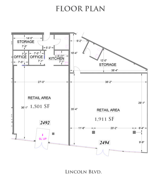 2494-2498 Lincoln Blvd, Venice, CA à louer - Plan d’étage – Image 2 sur 11