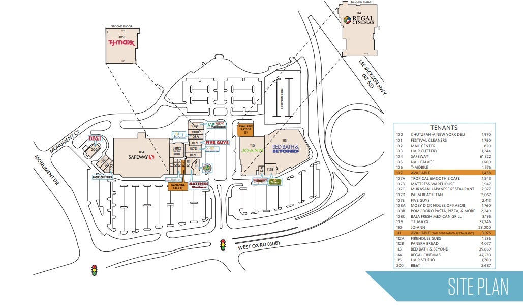 12100-12220 W Fairfax Towne Center, Fairfax, VA à louer Plan de site– Image 1 sur 1