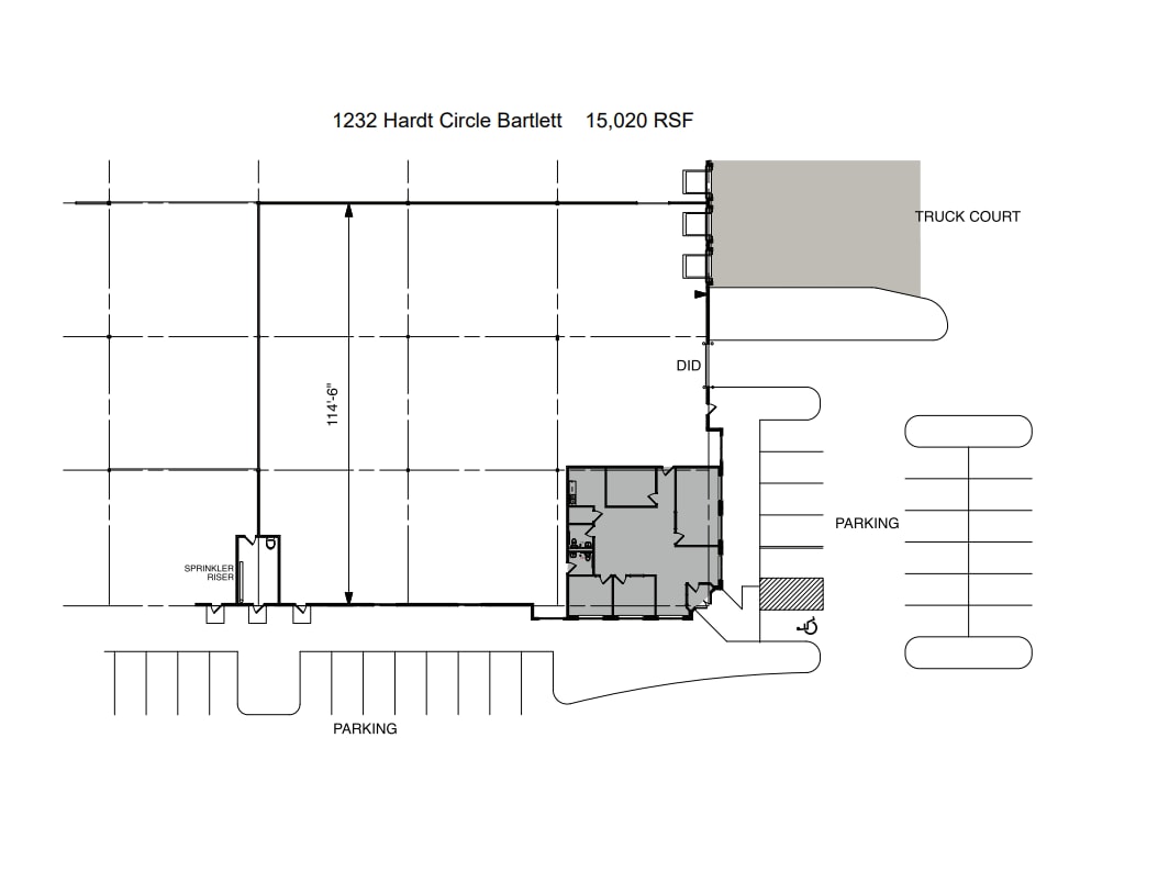 1230-1236 Hardt Cir, Bartlett, IL à louer Plan d’étage– Image 1 sur 1