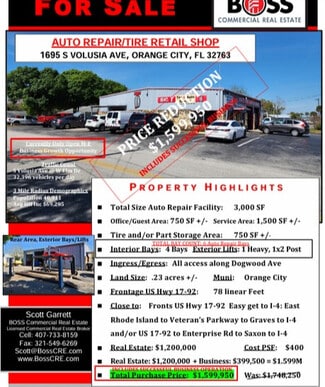 Plus de détails pour 1695 S Volusia Ave, Orange City, FL - Local commercial à vendre