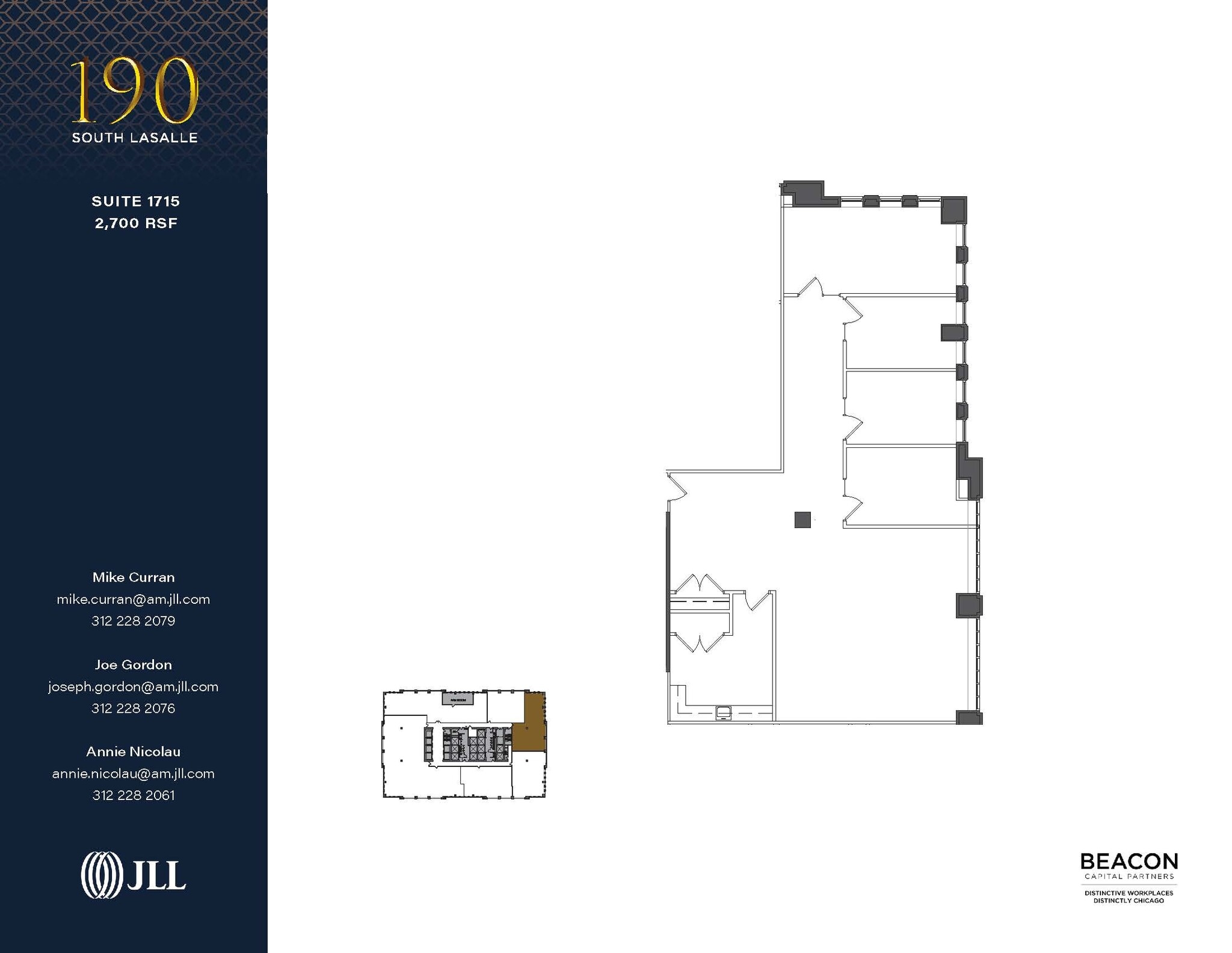 190 S La Salle St, Chicago, IL à louer Plan d’étage– Image 1 sur 1