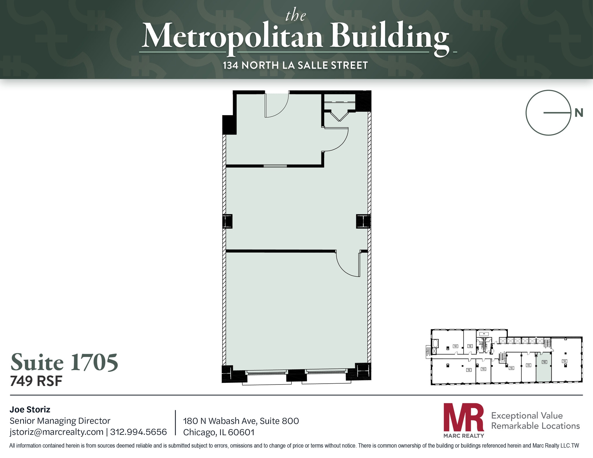 134 N LaSalle St, Chicago, IL à louer Plan d’étage– Image 1 sur 1