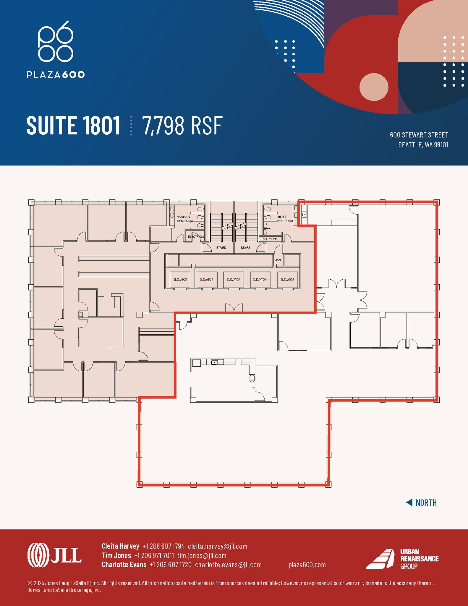 600 Stewart St, Seattle, WA à louer Plan d’étage– Image 1 sur 2
