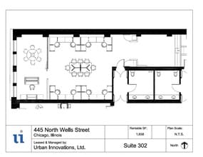 445 N Wells St, Chicago, IL à louer Plan d’étage– Image 1 sur 1