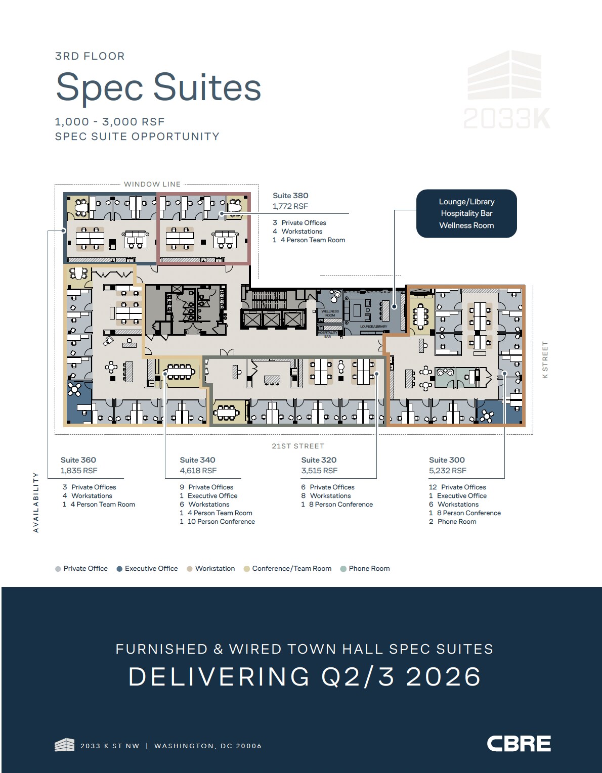 2033 K St NW, Washington, DC à louer Plan d’étage– Image 1 sur 1