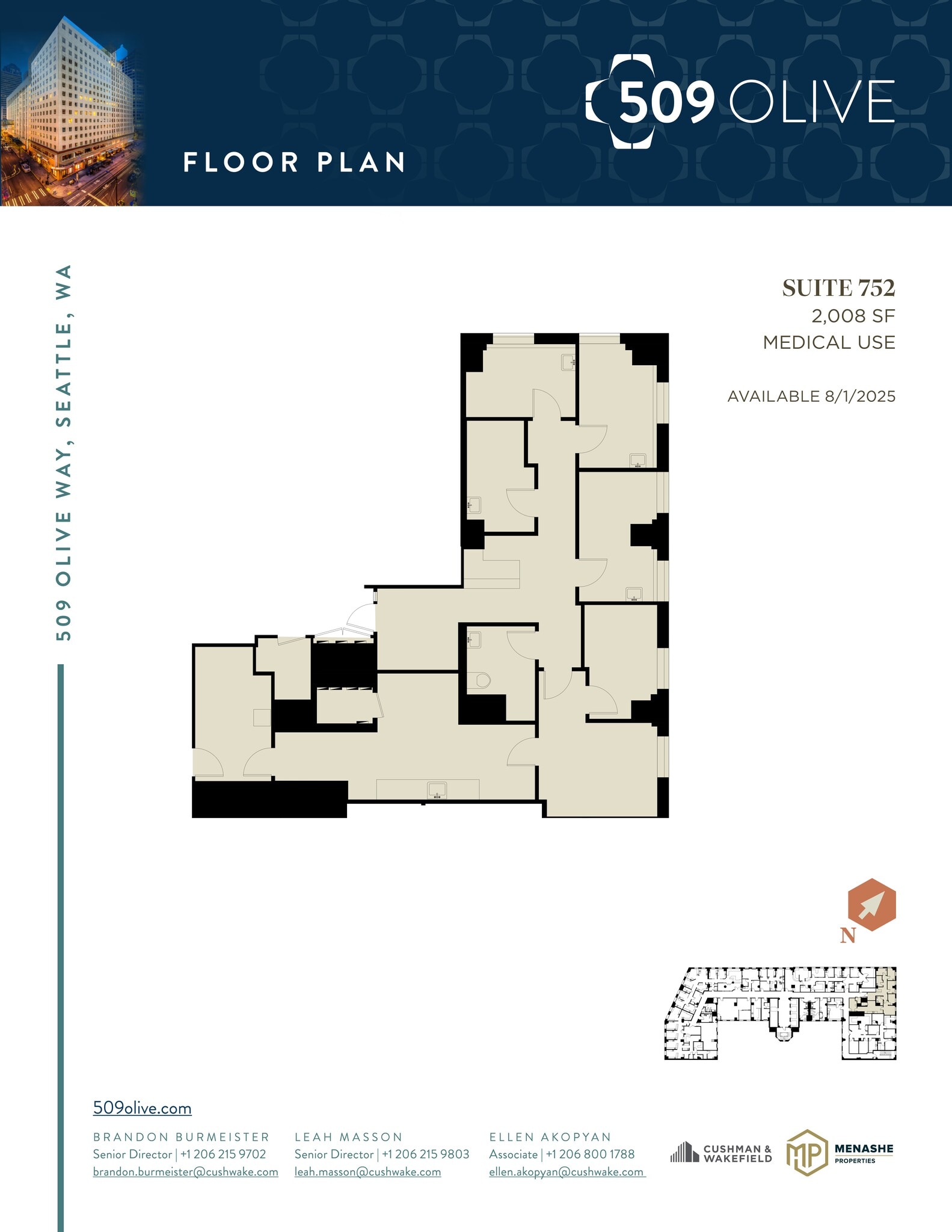 509 Olive Way, Seattle, WA à louer Plan de site– Image 1 sur 1