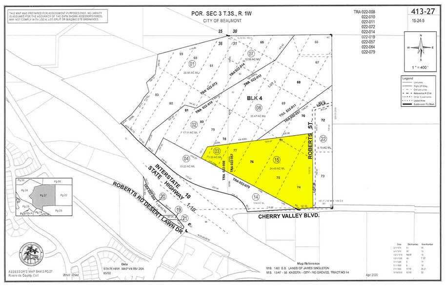 36240 Cherry Valley, Calimesa, CA à vendre - Plan cadastral – Image 3 sur 4