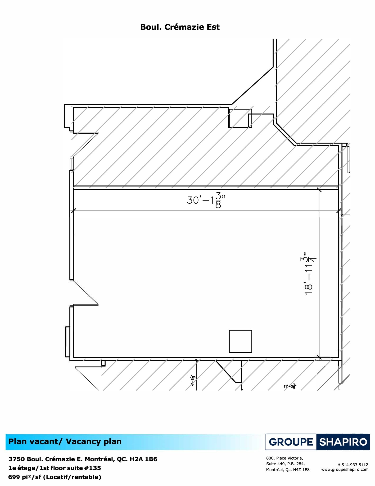 3750 Boul Crémazie E, Montréal, QC à louer Plan de site– Image 1 sur 1
