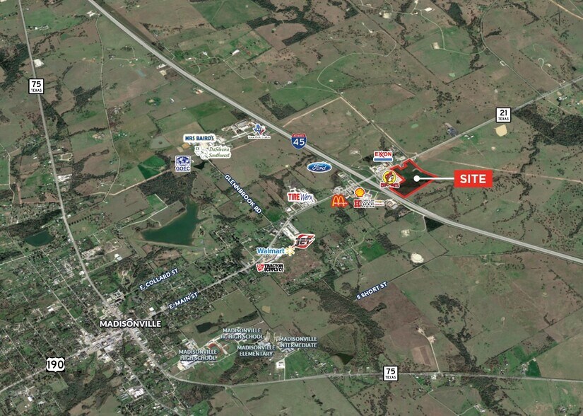 I-45, Madisonville, TX à vendre - Aérien – Image 2 sur 2