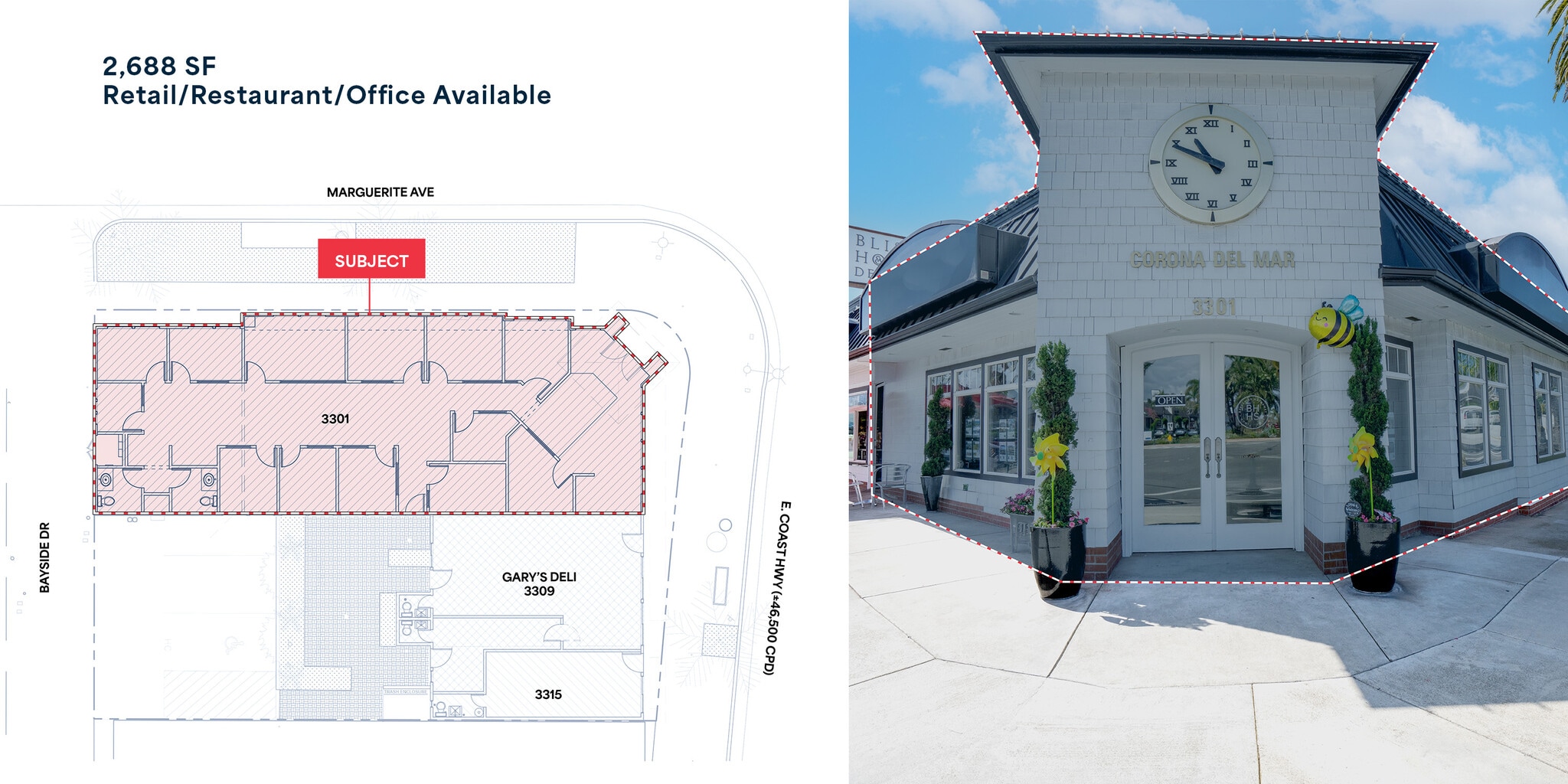 3301-3315 E Coast Hwy, Corona Del Mar, CA à louer Plan d’étage– Image 1 sur 1