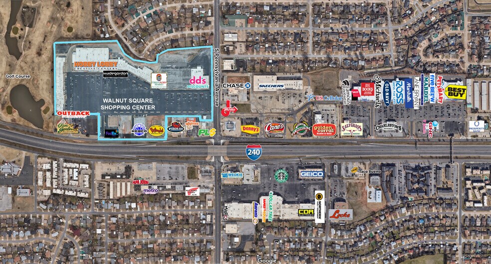 2203 SW 74th St Walnut Square Shopping Center, Oklahoma City, OK à louer - Aérien – Image 3 sur 3