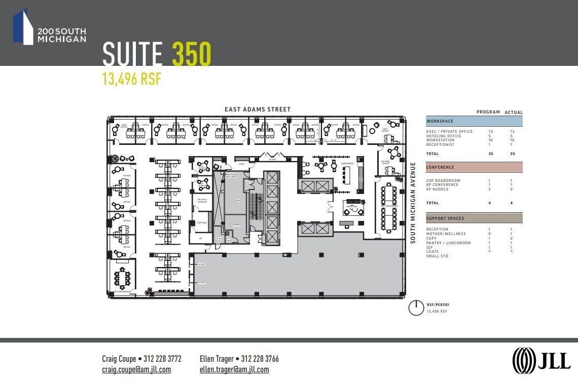 200 S Michigan Ave, Chicago, IL à louer Plan d’étage– Image 1 sur 1