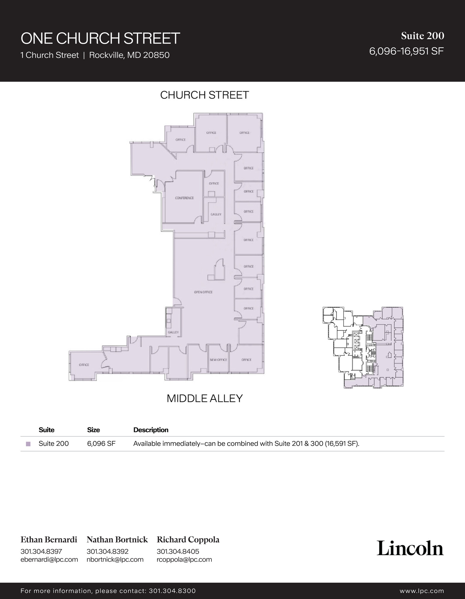 1 Church St, Rockville, MD à louer Plan d’étage– Image 1 sur 1