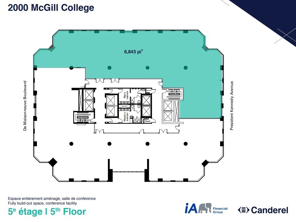 2000 Av McGill College, Montréal, QC à louer Plan d’étage– Image 1 sur 1