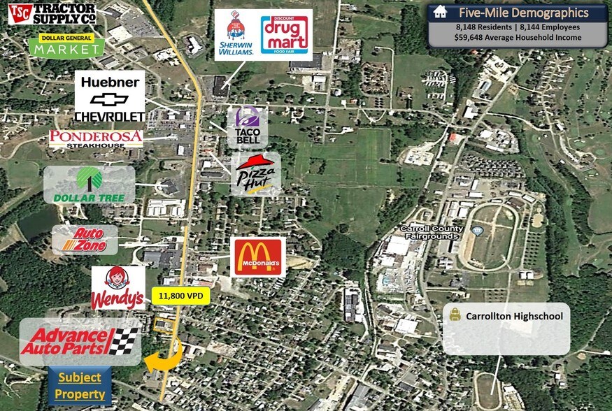 427 Canton Rd NW, Carrollton, OH à vendre - Aérien – Image 2 sur 2