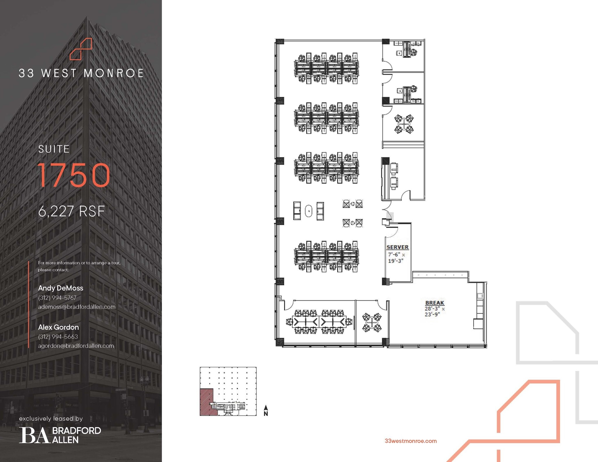 33 W Monroe St, Chicago, IL à louer Plan d’étage– Image 1 sur 5