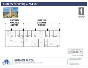 801 Cherry St, Fort Worth, TX à louer Plan d’étage– Image 2 sur 3
