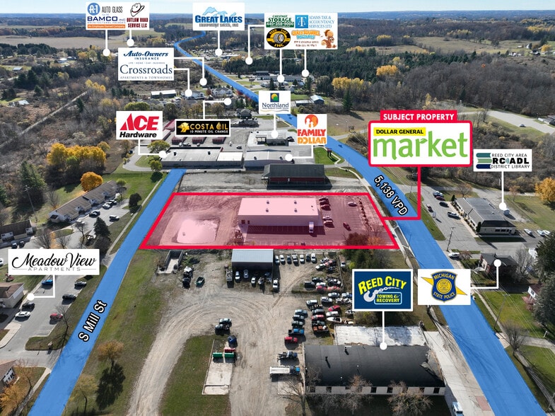 830 S Chestnut St, Reed City, MI à vendre - Aérien – Image 3 sur 4