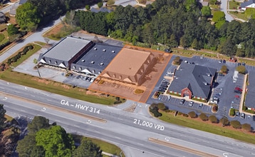 286 GA Hwy 314, Fayetteville, GA - Vue aérienne vue de carte - Image1