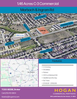 Plus de détails pour Marbach & Ingram, San Antonio, TX - Terrain à vendre