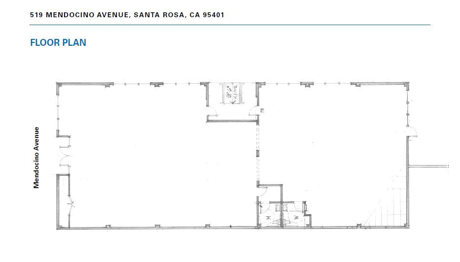 519 Mendocino Ave, Santa Rosa, CA à louer Plan d’étage– Image 1 sur 1