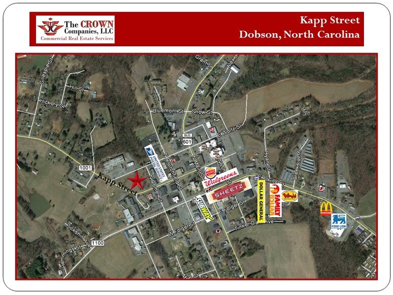 Woltz Street, Dobson, NC à louer - Aérien – Image 1 sur 5