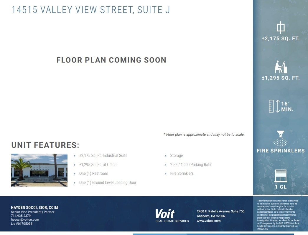 14515 Valley View Ave, Santa Fe Springs, CA à louer Plan d’étage– Image 1 sur 1