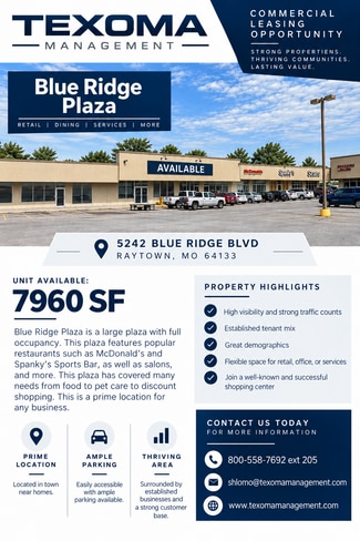 Plus de détails pour 5210-5252 Blue Ridge Blvd, Raytown, MO - Local commercial à louer