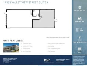 14525 Valley View Ave, Santa Fe Springs, CA à louer Plan d’étage– Image 1 sur 1