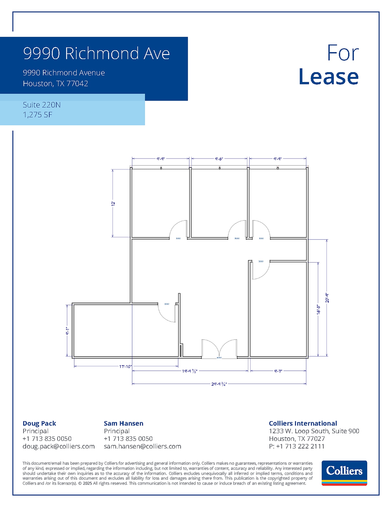 9990 Richmond Ave, Houston, TX à louer Plan d’étage– Image 1 sur 1