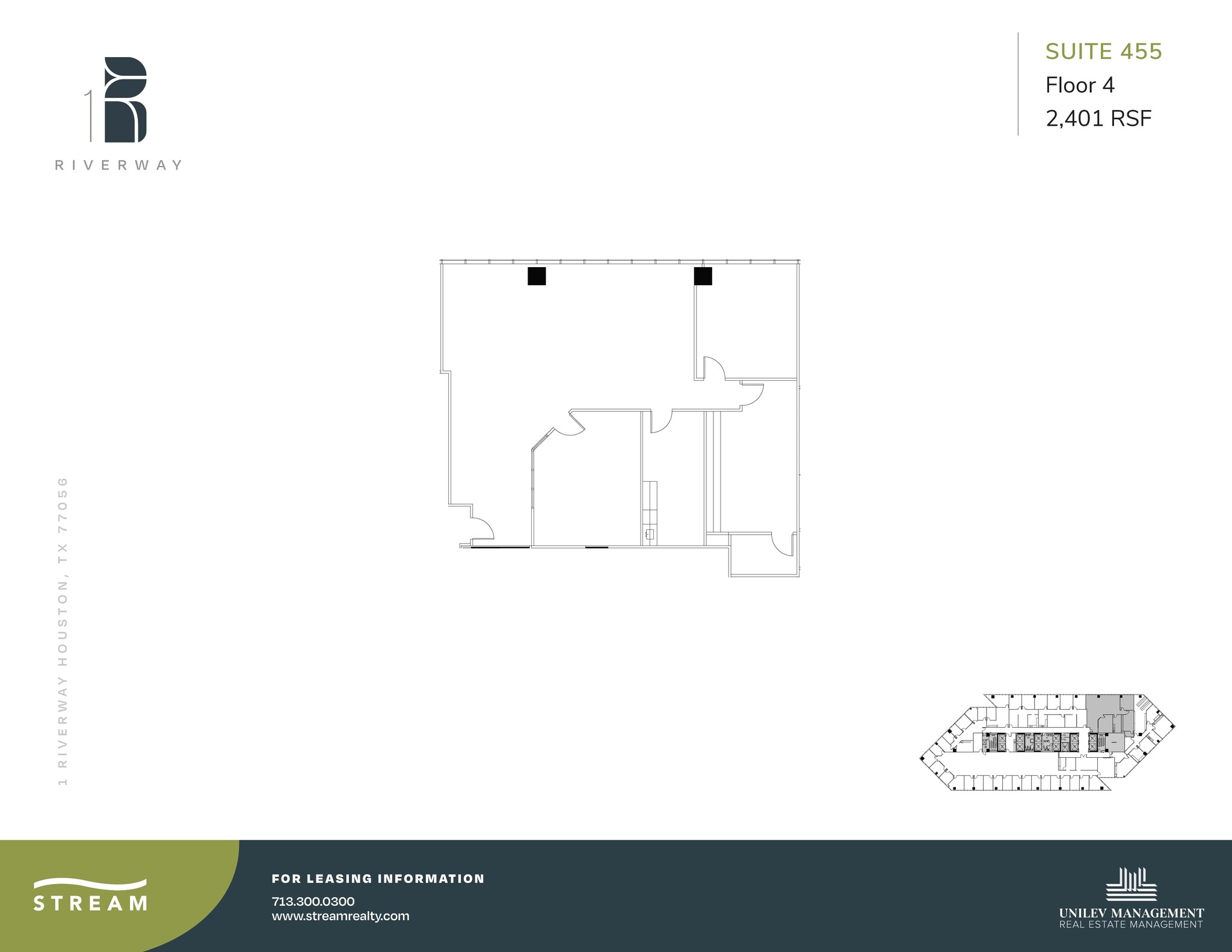 1 Riverway, Houston, TX à louer Plan d’étage– Image 1 sur 1