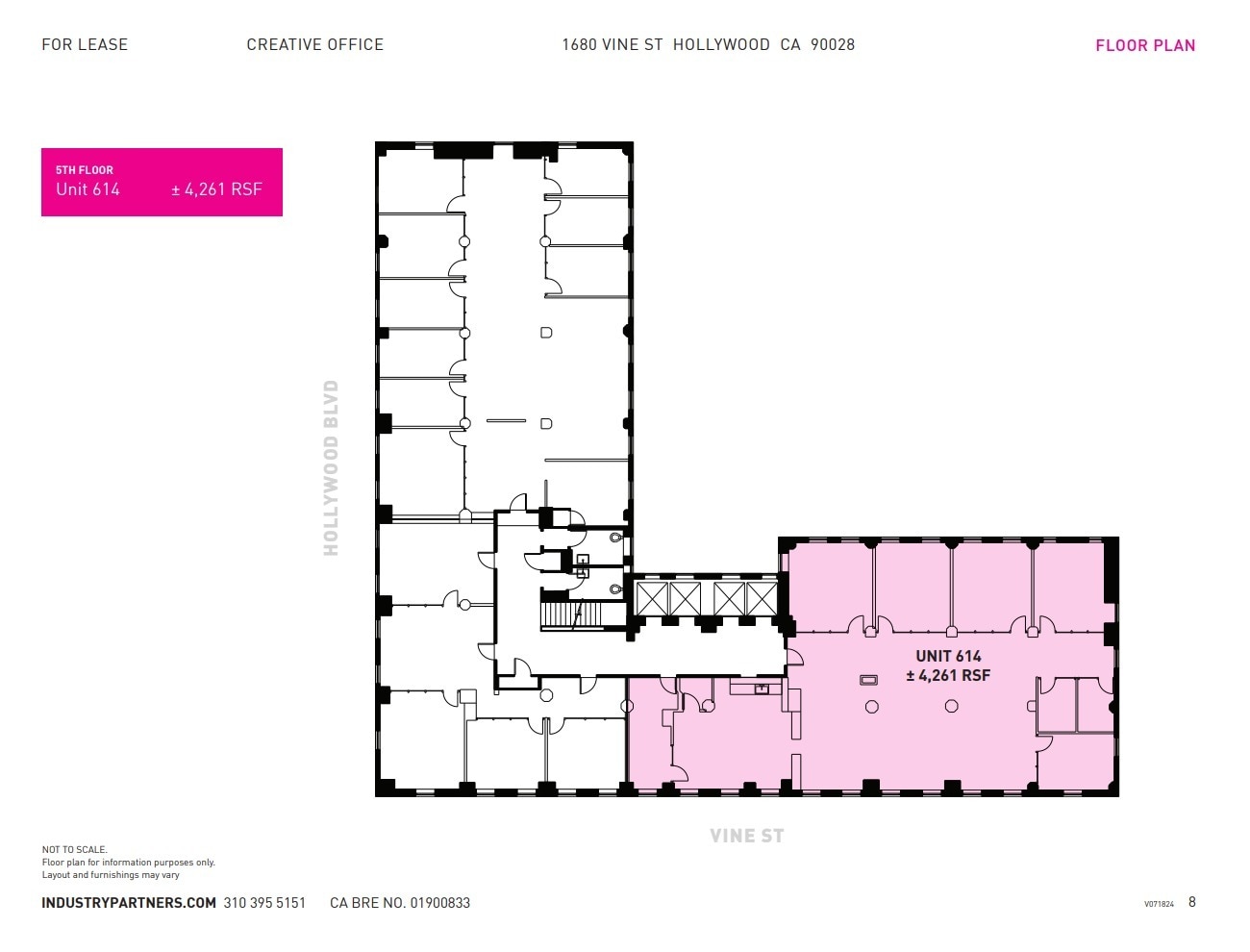 1680 N Vine St, Hollywood, CA à louer Plan d’étage– Image 1 sur 1