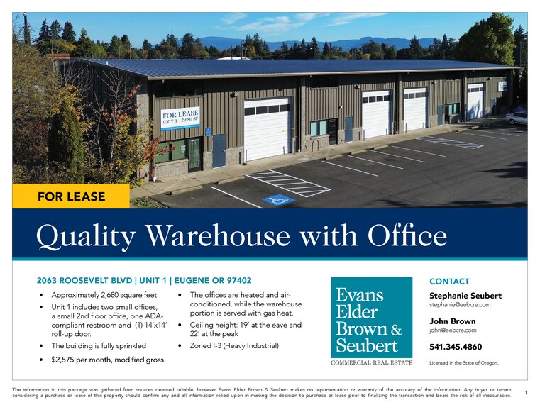 2063 Roosevelt Blvd, Eugene, OR à louer - Photo de l’immeuble – Image 3 sur 8