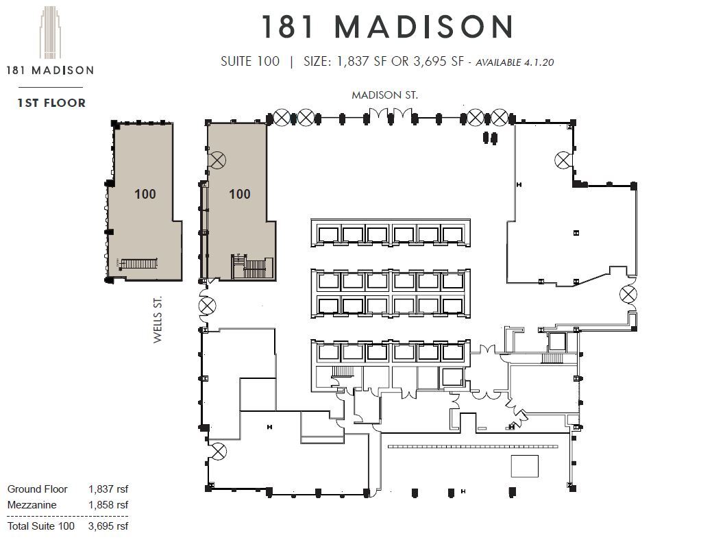 181 W Madison St, Chicago, IL à louer Plan d’étage– Image 1 sur 1