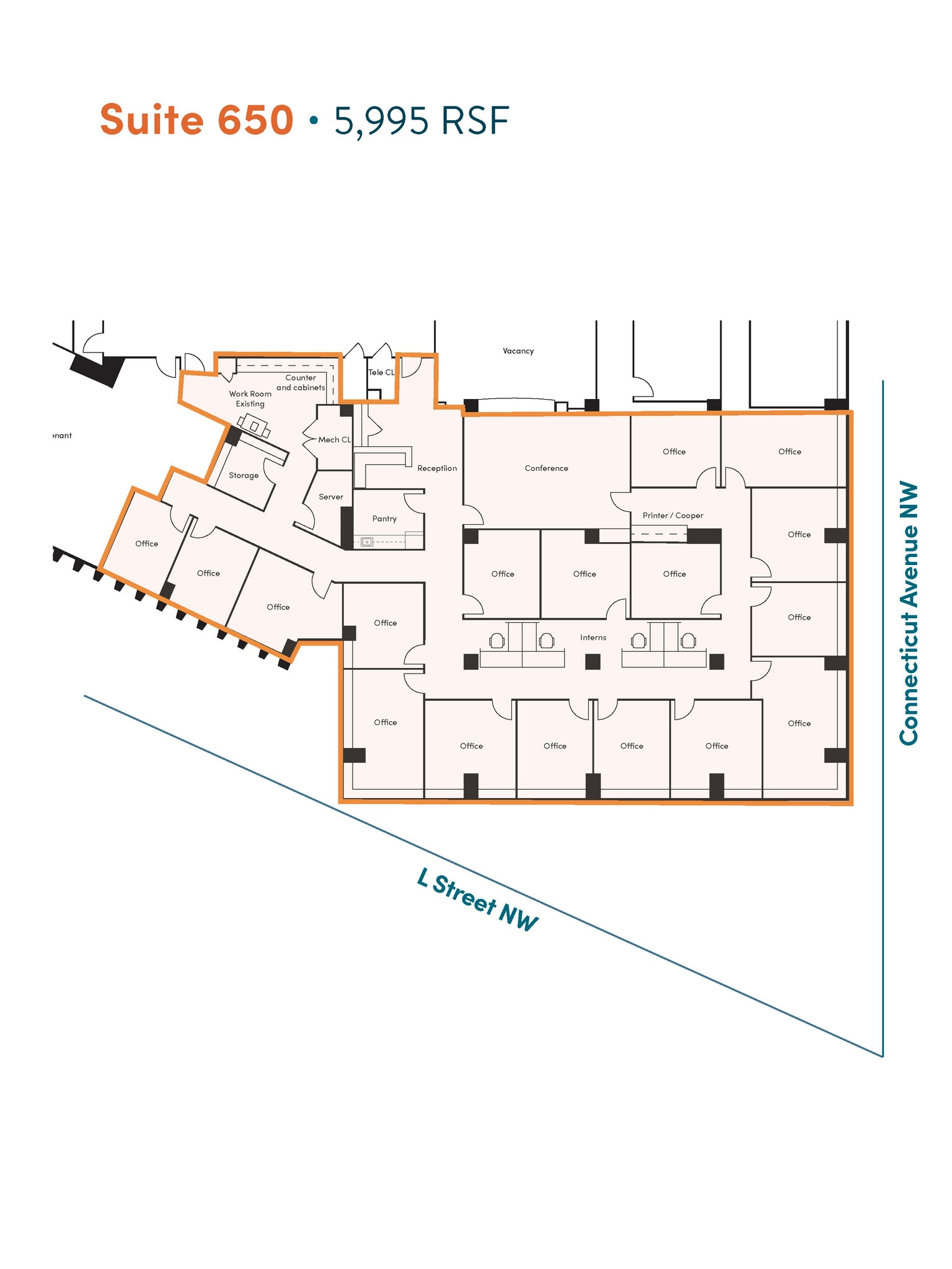 1100 Connecticut Ave NW, Washington, DC à louer Plan d’étage– Image 1 sur 3