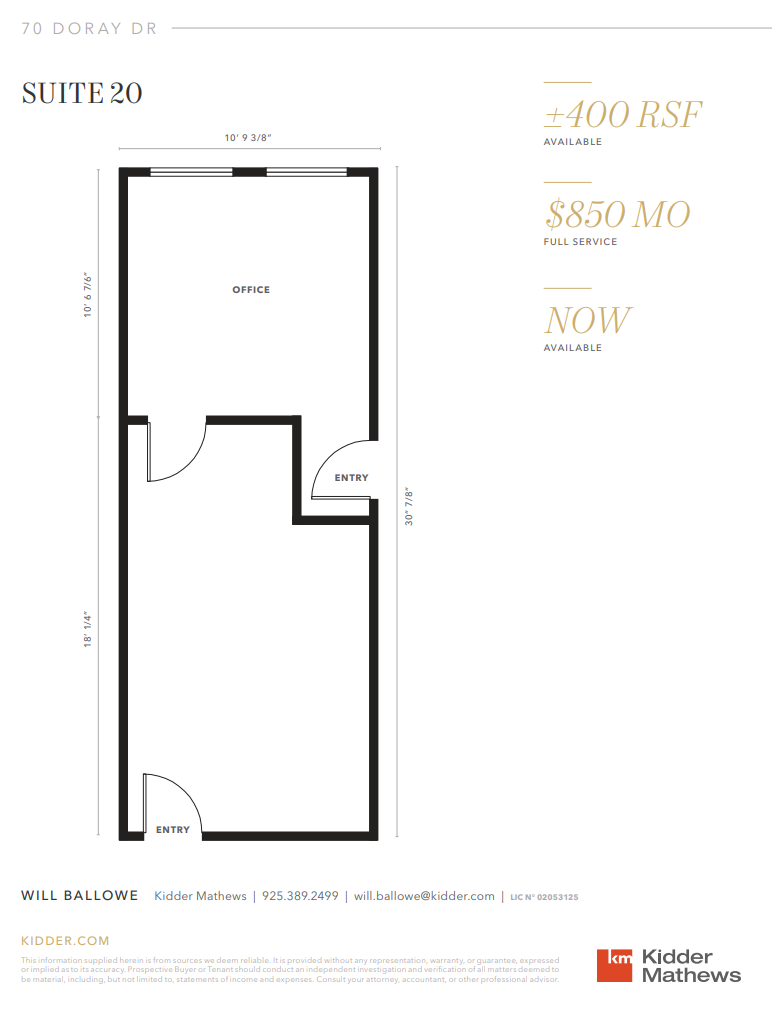 70 Doray Dr, Pleasant Hill, CA à louer Plan d’étage– Image 1 sur 1