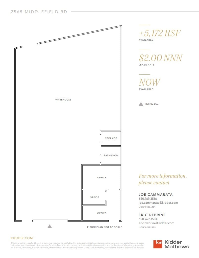 2565-2569 Middlefield Rd, Redwood City, CA à louer Plan d’étage– Image 1 sur 1