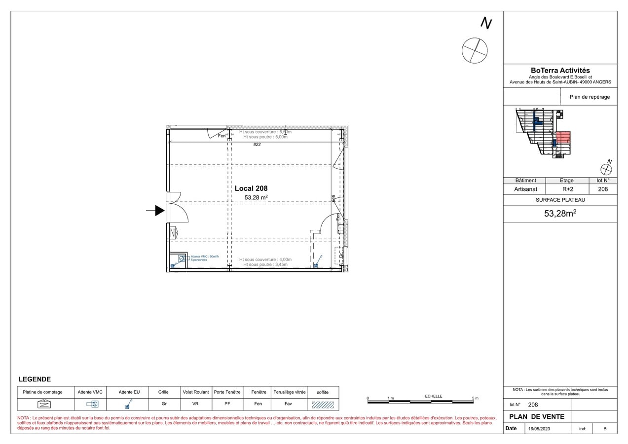 65 Rue Germaine Canonne, Angers, MEL 49100 - Lot 208 - - Plan d’étage - Image 2 of 5