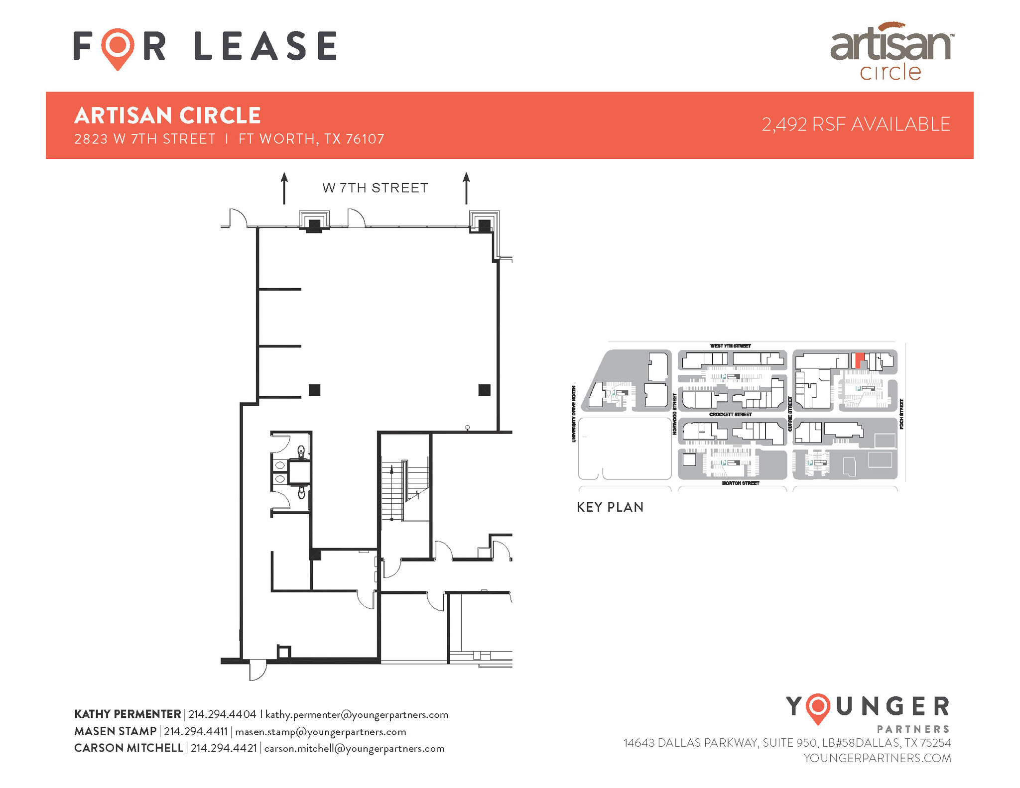 2973 W 7th St, Fort Worth, TX à louer Plan d’étage– Image 1 sur 6