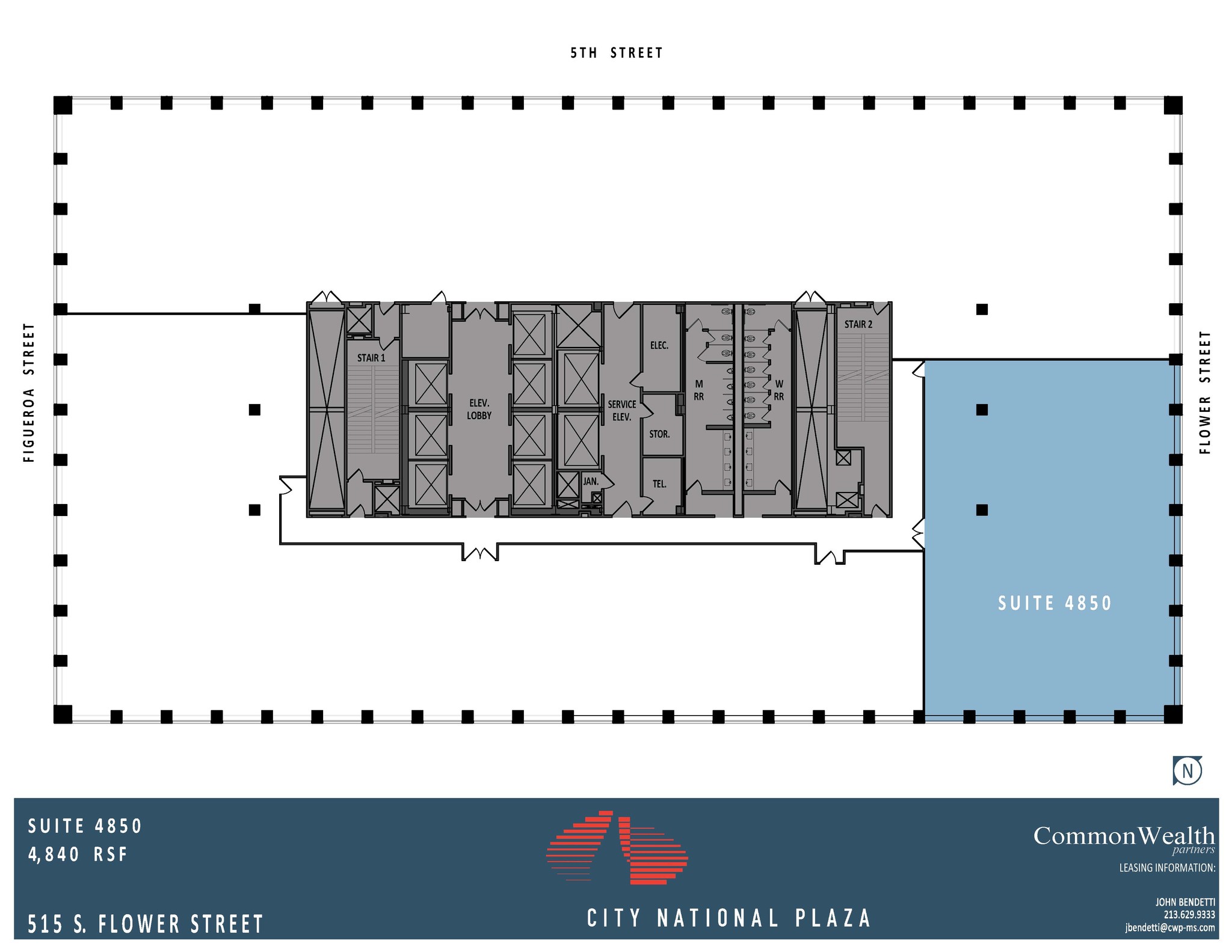 515 S Flower St, Los Angeles, CA à louer Plan d’étage– Image 1 sur 1