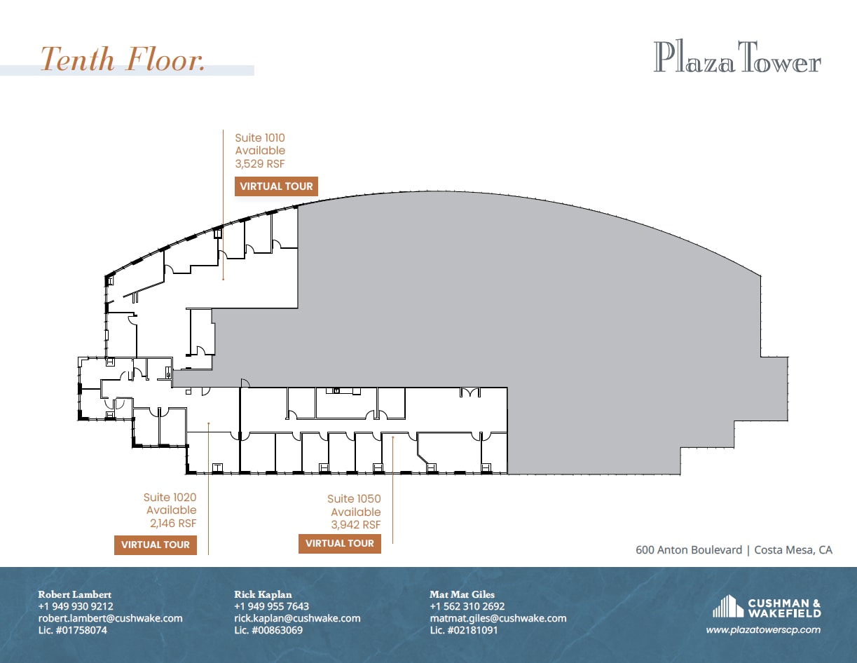 650 Town Center Dr, Costa Mesa, CA à louer Plan d’étage– Image 1 sur 1